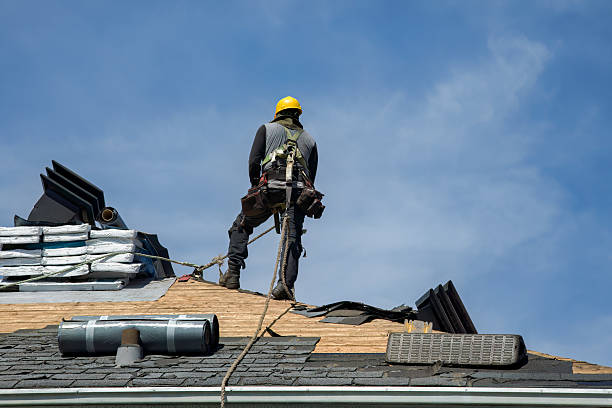 Professional Gutter Installation technician working in East Smithfield, PA